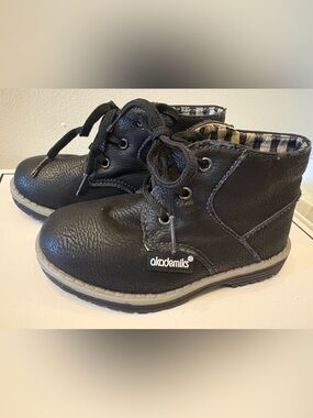 Akademiks Kids Black Lace-Up Ankle Boots, Size 7 (Little Kid)